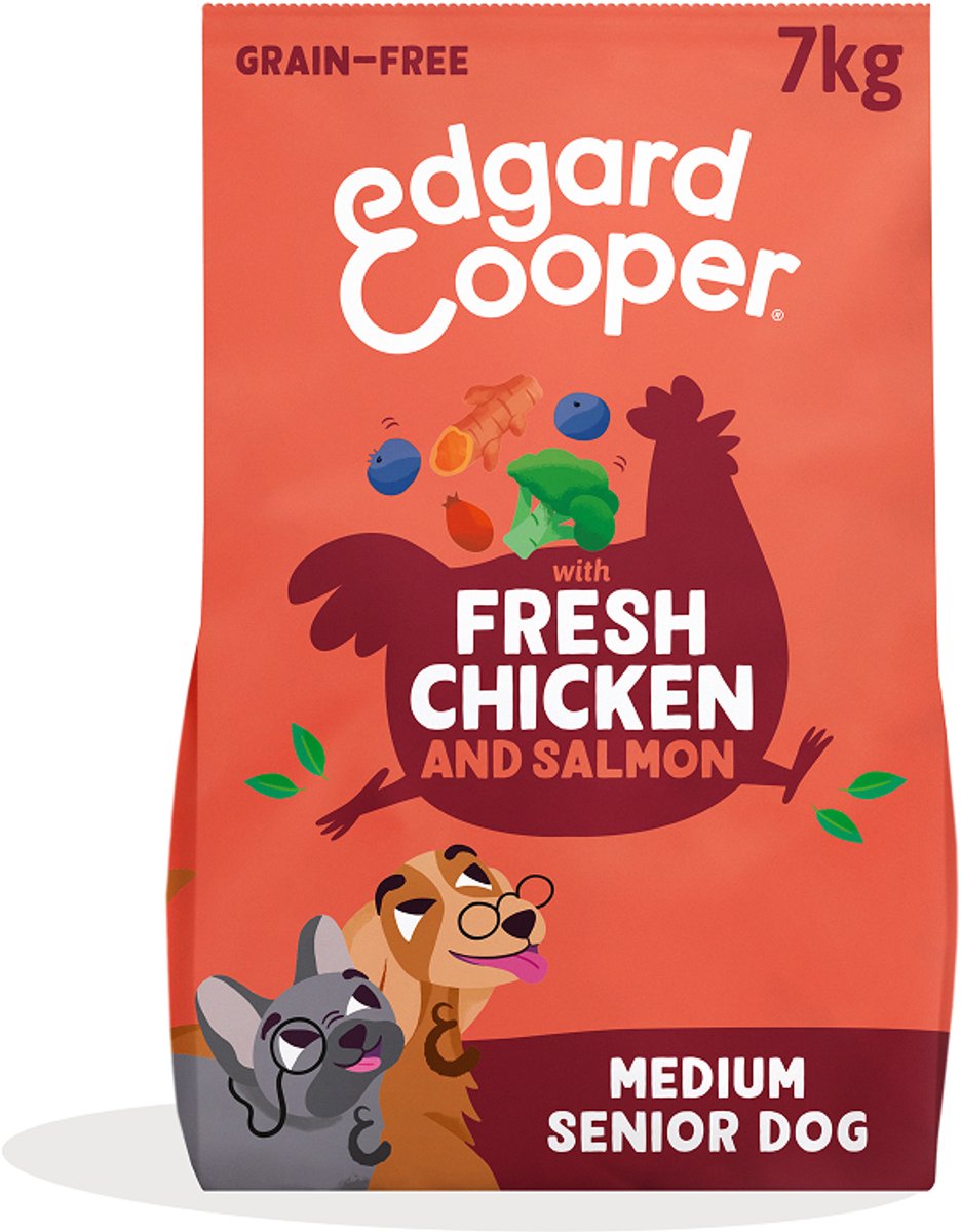 Edgard & Cooper Verse scharrelkip & Noorse zalm Senior - Hondenvoer - 7kg