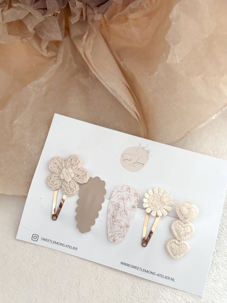 Klikklak Setje - Bloom - Klikklak Haarspeldje - Haarspeldjes voor Meisjes - Handgemaakte Haaraccessoires voor Kinderen