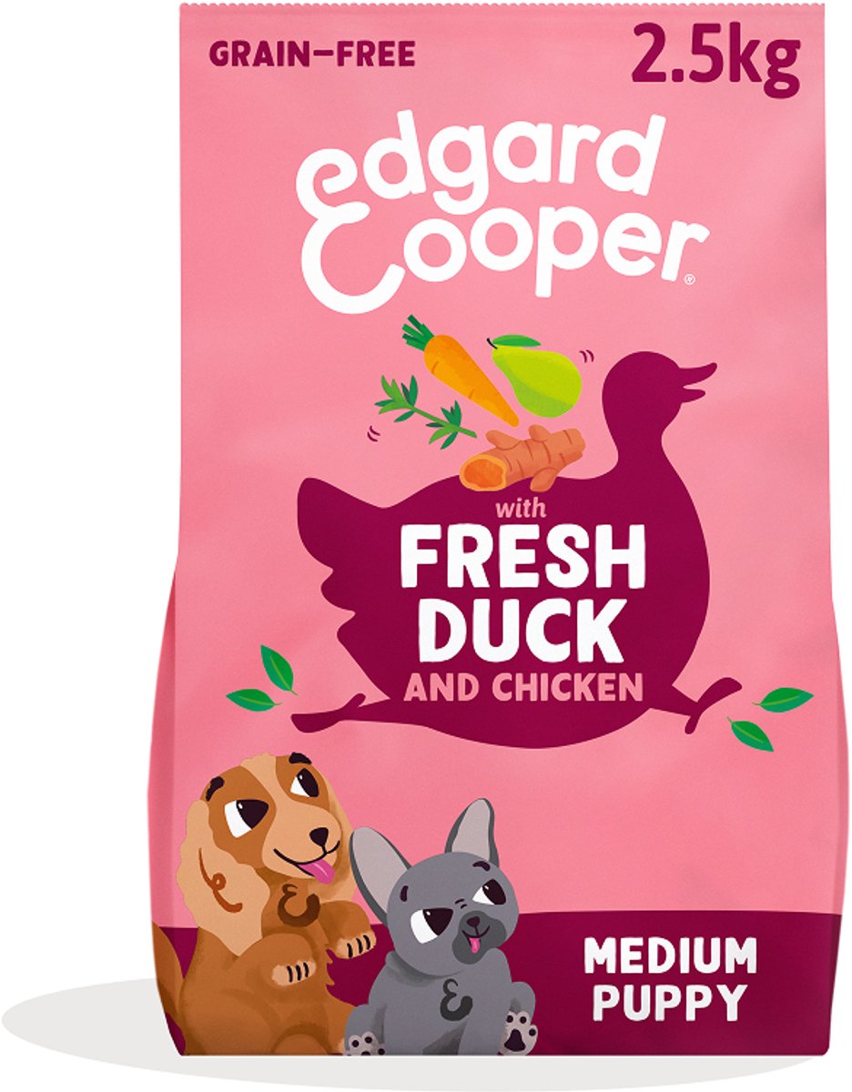 Edgard & Cooper Verse Scharreleend & kip Brok - Voor puppy’s - Hondenvoer - 2.5kg
