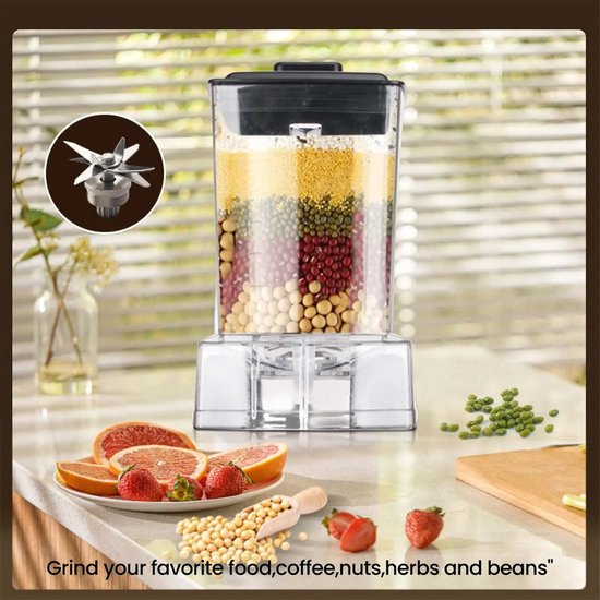 Kelseek Blender - Mixer - Juicer - Smoothie maker - Keukenmachine - Tafelblender - Keukenmixer - 2.5L - 6000W - EU-stekker - Zilver van Kelseek — afbeelding 3