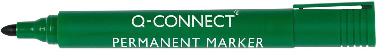 Q-CONNECT permanent marker, 2-3 mm, ronde punt, groen 10 stuks