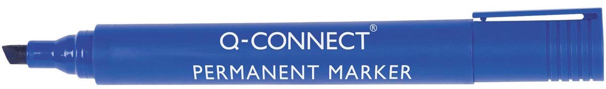 Q-CONNECT permanente marker, 2-5 mm, schuine punt, blauw 10 stuks