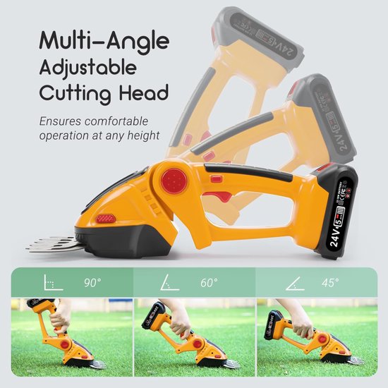 Draadloze heggenschaar, elektrische heggenschaar, draadloze grastrimmer, handgrasmaaier voor tuin, gazon en grasveld van Merkloos	 — afbeelding 2
