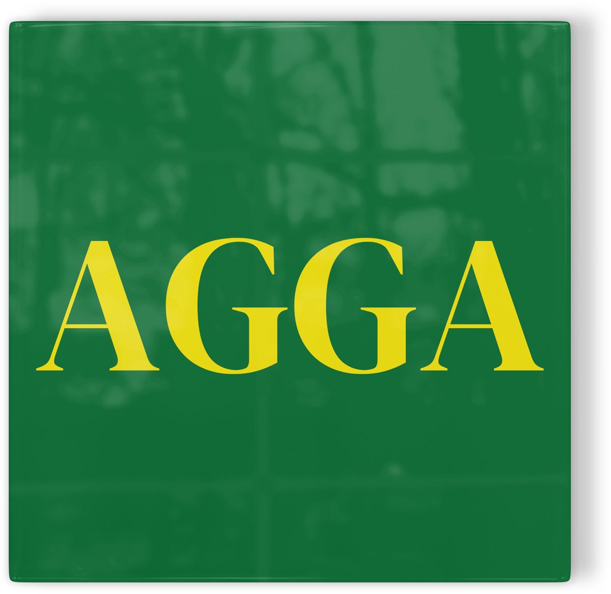Tegeltje Den Haag Agga - groen geel - tegeltje stad - tegeltje met tekst