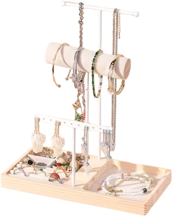 Sieradenstandaard - Juwelenhouder - Sieraden Organizer - Houder voor Horloges/Armbanden/Kettingen - Sieradenrek - Wit