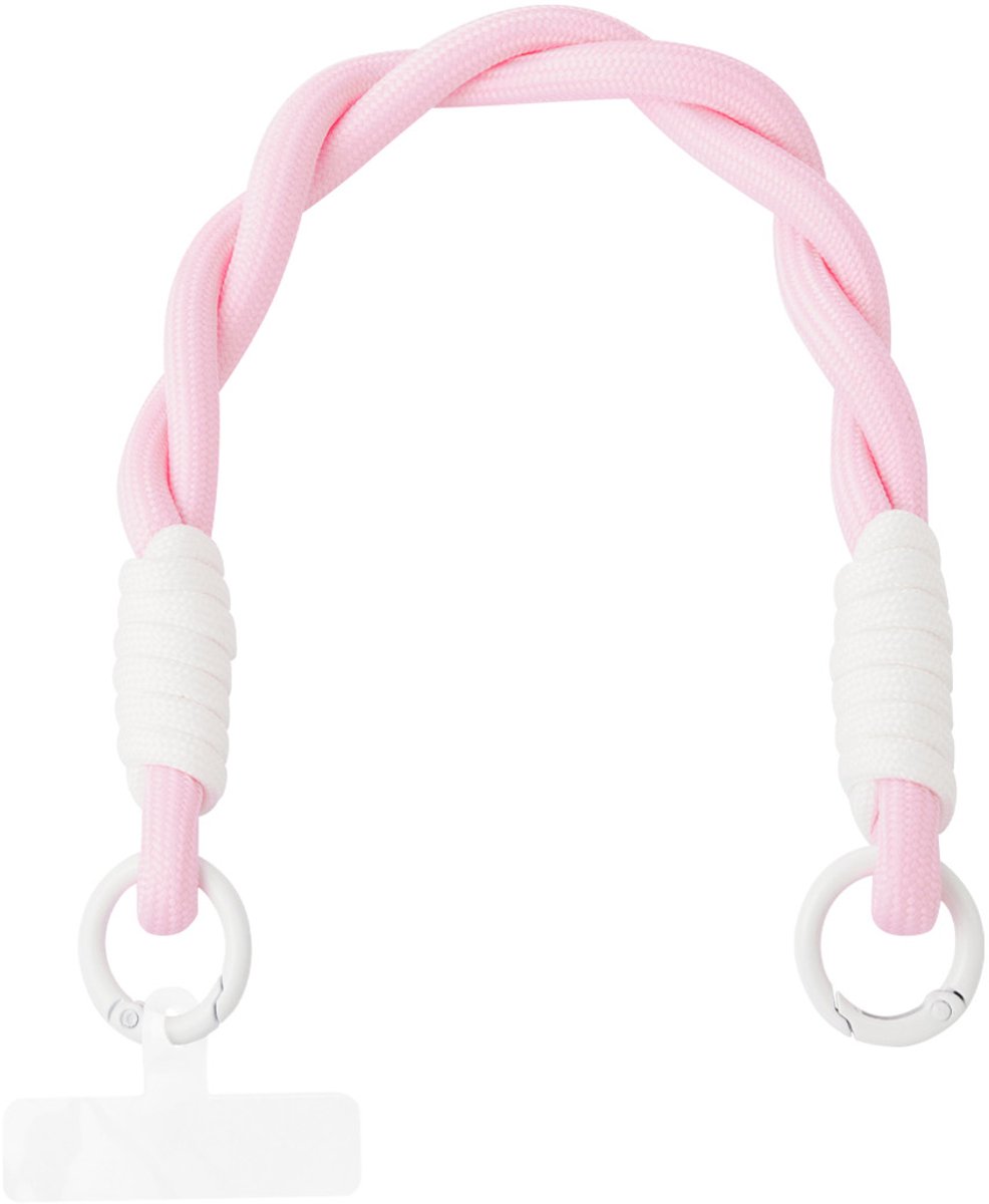 YWG - Telefoonkoord twisted - wit & roze