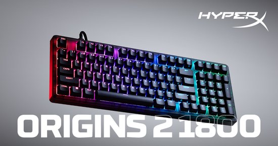 HyperX Origins 2 1800 – Full‑size mechanisch gaming‑toetsenbord – Compact 1800‑layout – RGB – US QWERTY