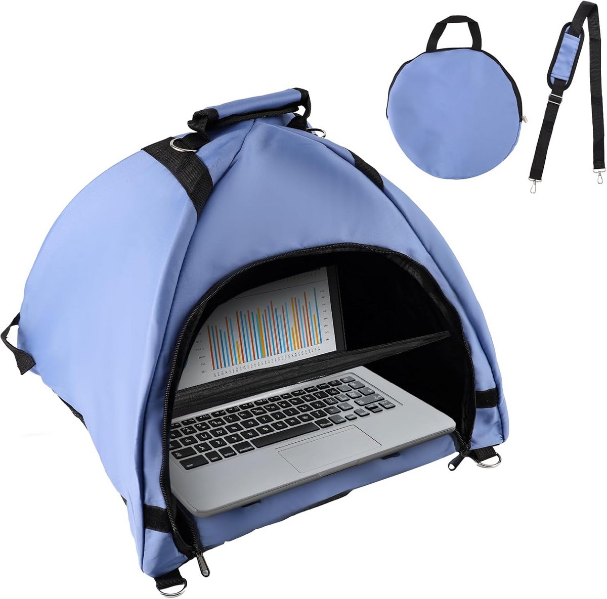 Universeel Laptop Zonnescherm en Privacykap voor Buitenwerk