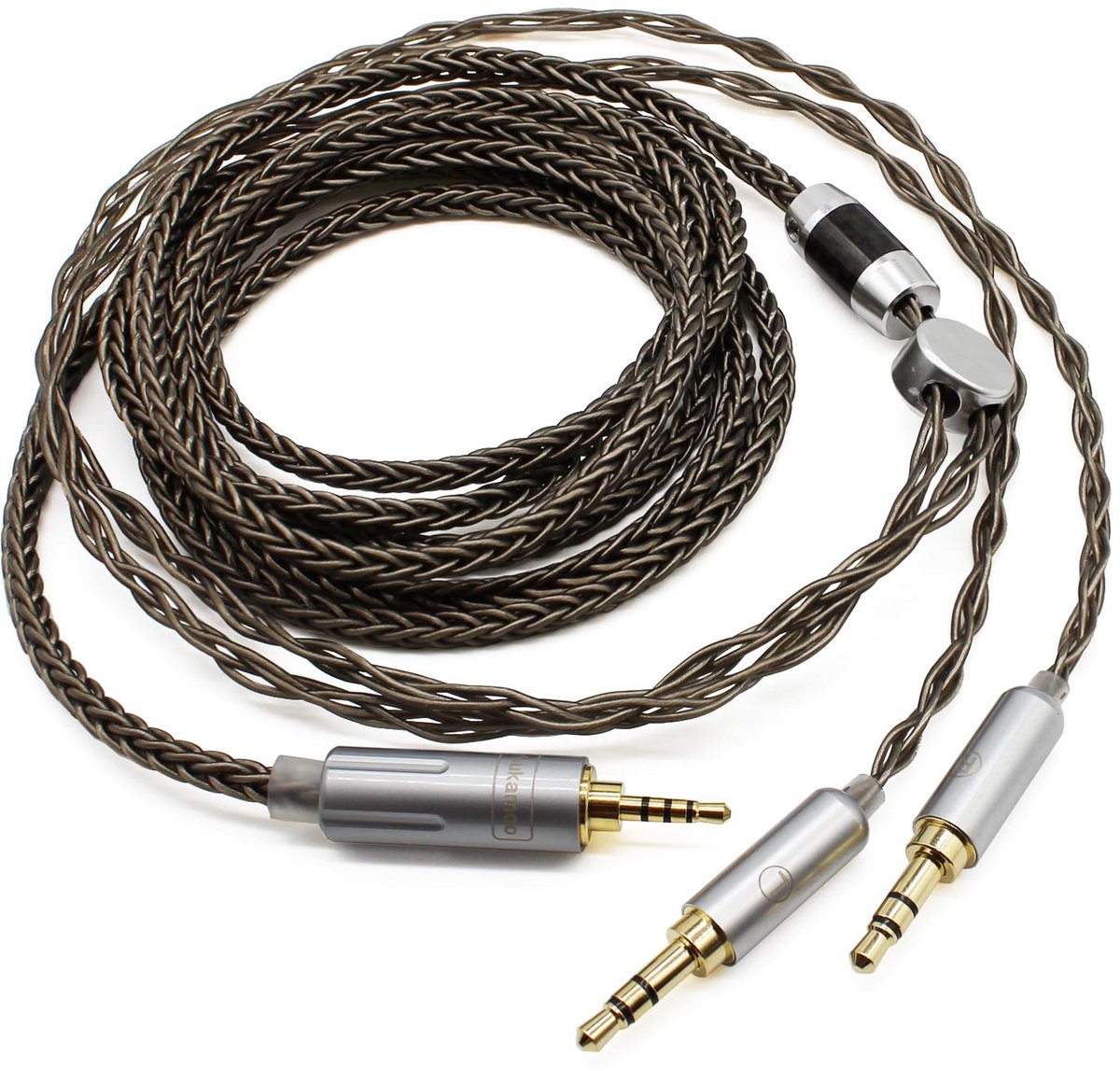 Silver-Plated Hoofdtelefoon Kabel Upgrade 2.5mm naar Dubbele 3.5mm Audio-kabel 1.8M