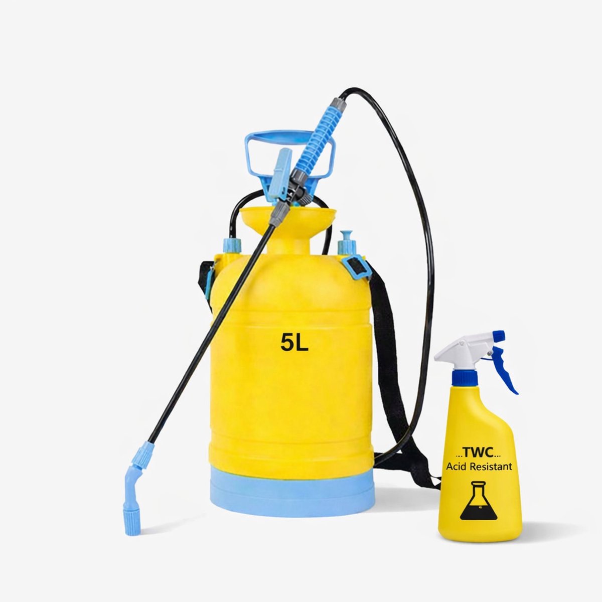 Bol.com Drukspuit 5 liter - PRO (bestand tegen azijn en zuren) - TWC - zuurbestendig - SET incl. 600ml sprayer aanbieding