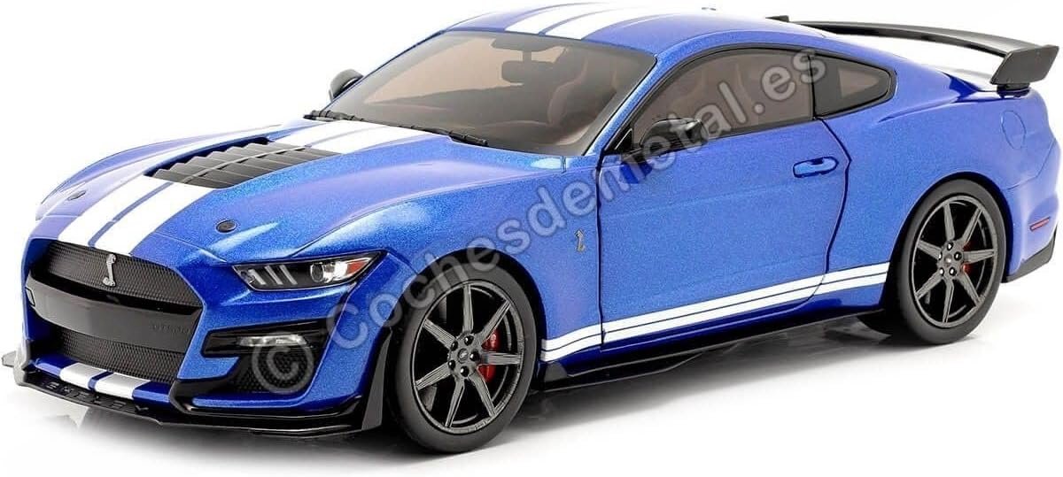 Metalen Miniauurmodel Ford Mustang GT500 2020 Schaal 1:18 in Blauw