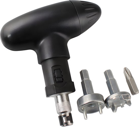 Stripe luxe golf spike sleutel met wisselbits - golf spike wrench voor golfschoenen - zwart van Merkloos — afbeelding 3