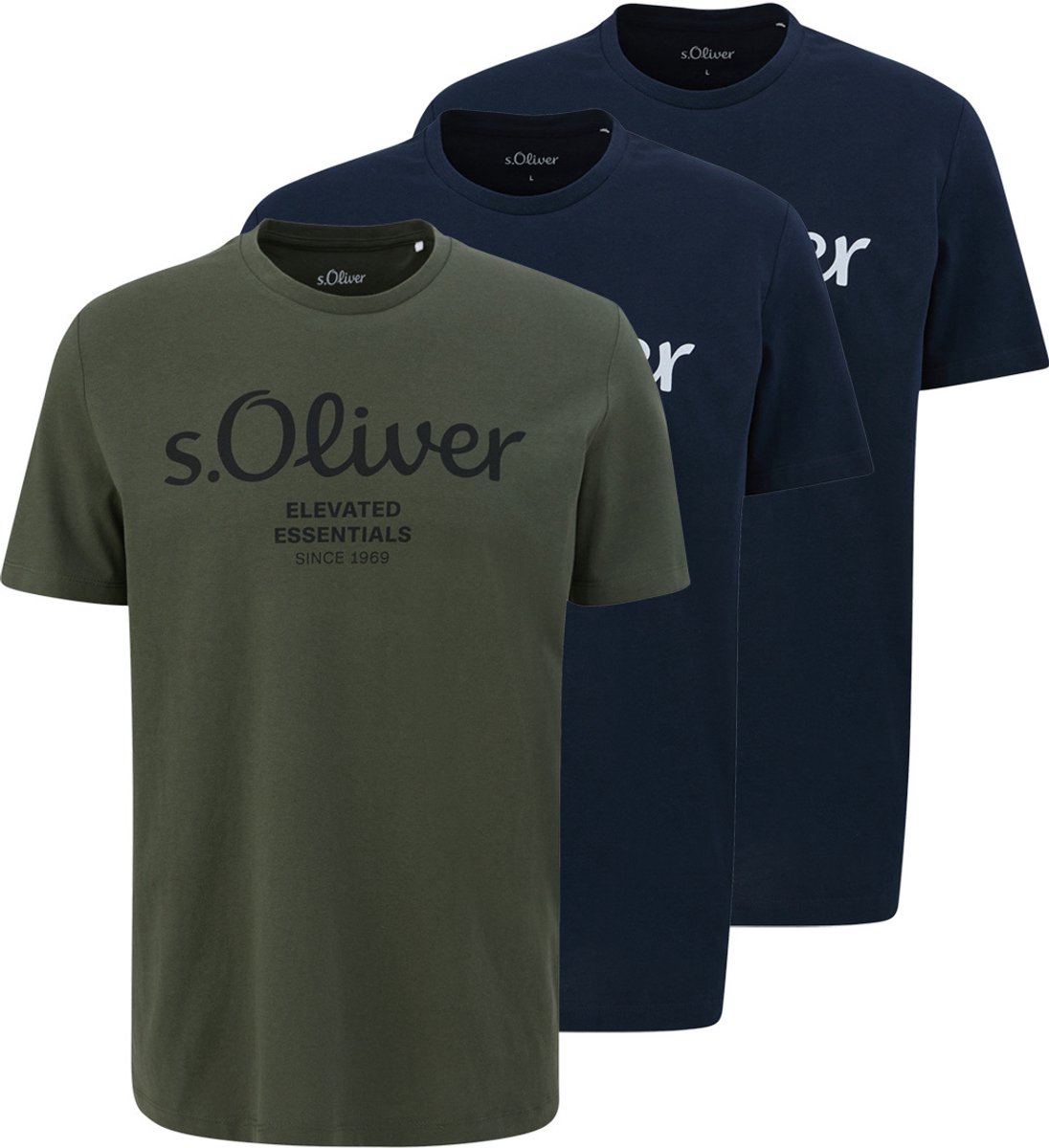 s.Oliver Heren t-shirt 3 pack Basic