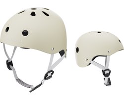 Liefjes & Co – Fietshelm Kind - Kinderhelm - Vanille Beige Maat S (48–56 cm) – Verstelbaar – Ventilerend – Met Kinbescherming