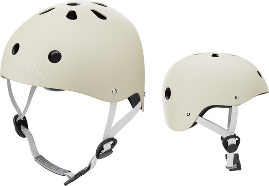 Liefjes & Co – Fietshelm Kind - Kinderhelm - Vanille Beige Maat S (48–56 cm) – Verstelbaar – Ventilerend – Met Kinbescherming