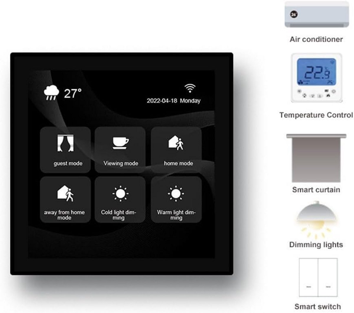Slim Bedieningspaneel voor Smart Home met Zigbee Hub en 4 Inch Touchscreen