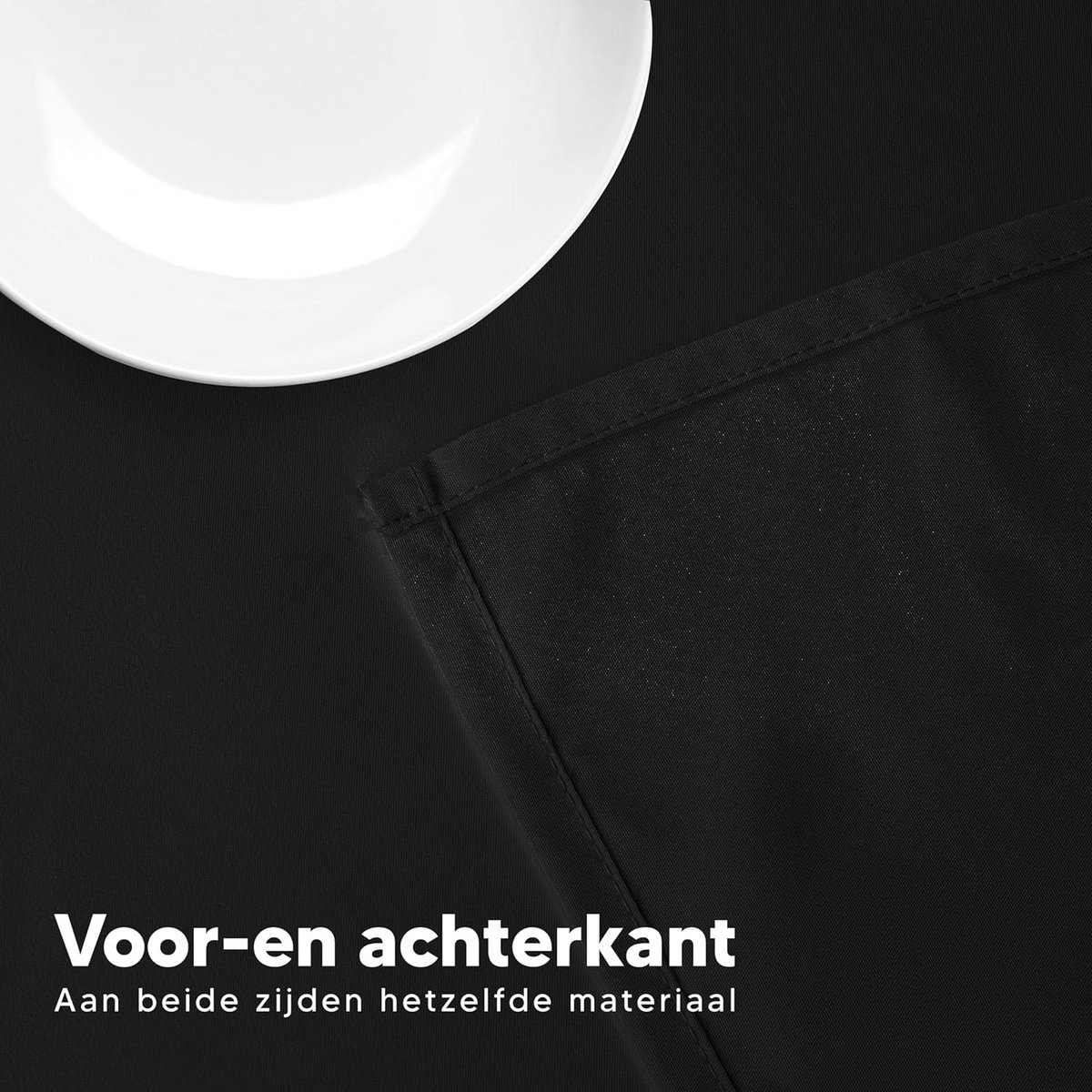 Set van 2 Zwarte Polyester Tafelkleden (132x160 cm) - Wasbaar voor Feesten en Restaurants