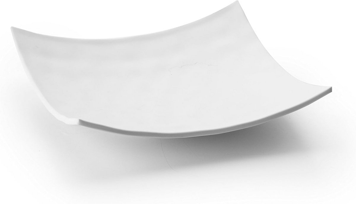 Vierkante Melamine Schaal Wit - 19x19x4 cm - Vaatwasserbestendig en Hittebestendig