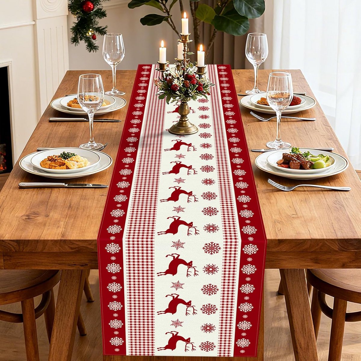 Tafelloper voor Kersttafel 40 x 180 cm Sfeer en Decoratie