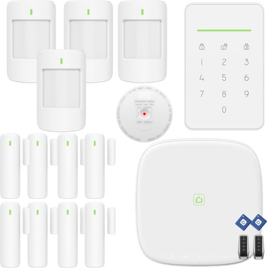 Hozard® Alarmsysteem X Pro - 4G & WiFi & CMS Supported - Draadloze Smart Home Beveiligingssysteem - 18-Delig