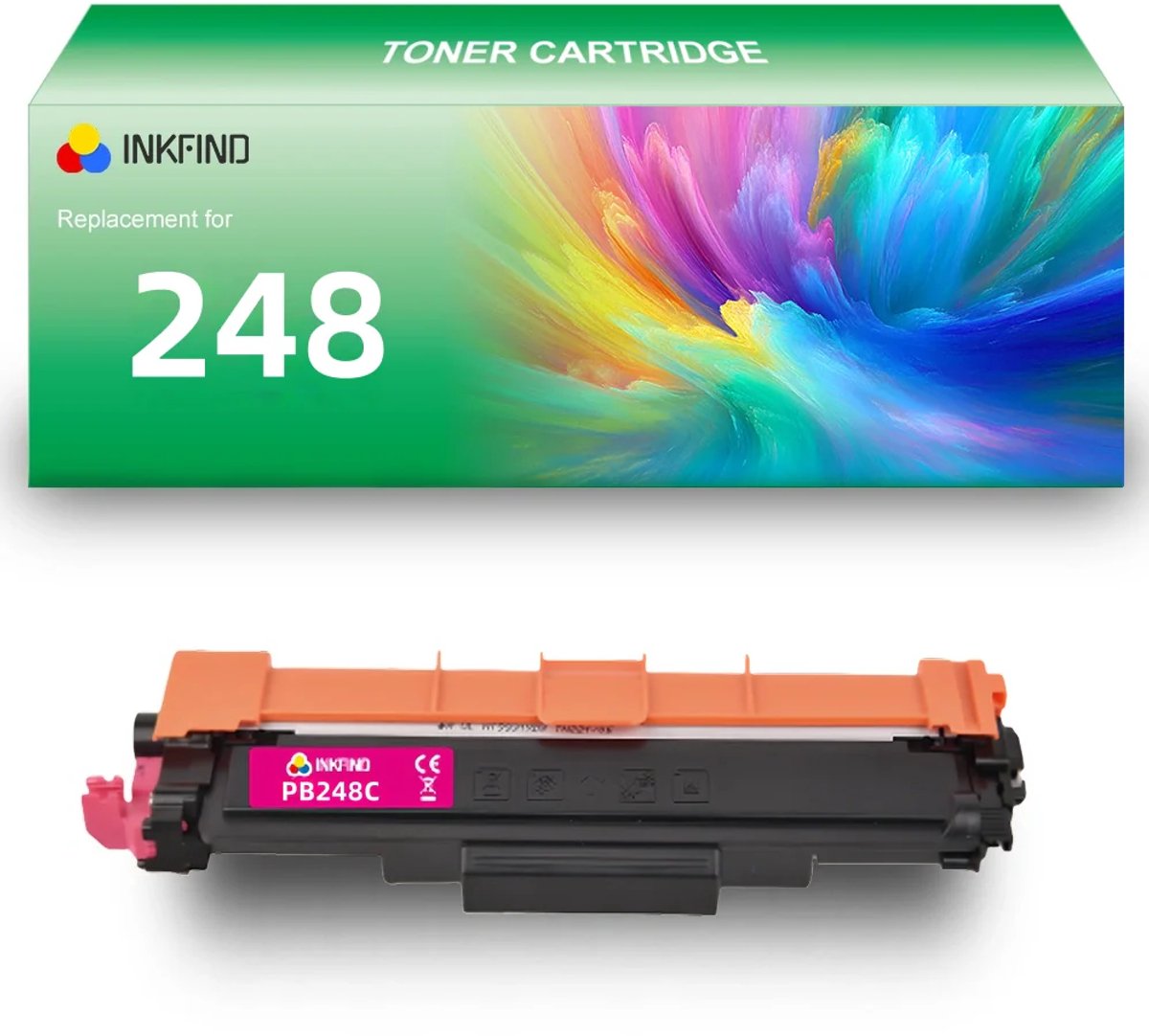 INKFIND TN248 Magenta tonercartridge compatibel met Brother TN248 TN-248 Magenta toner cartridge - 1-pack Magenta