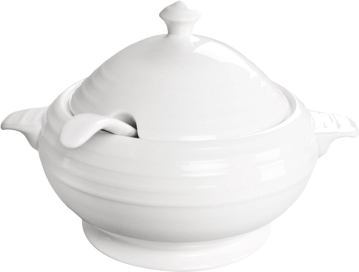 Ronde Keramische Ovenschaal met Deksel 2500ml - Ovenbestendig en Vaatwasserbestendig