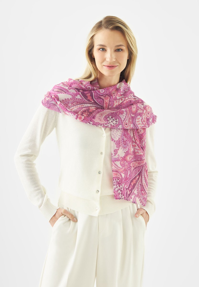 Codello Sjaal van gerecycled polyester met bedrukt paisleymotief