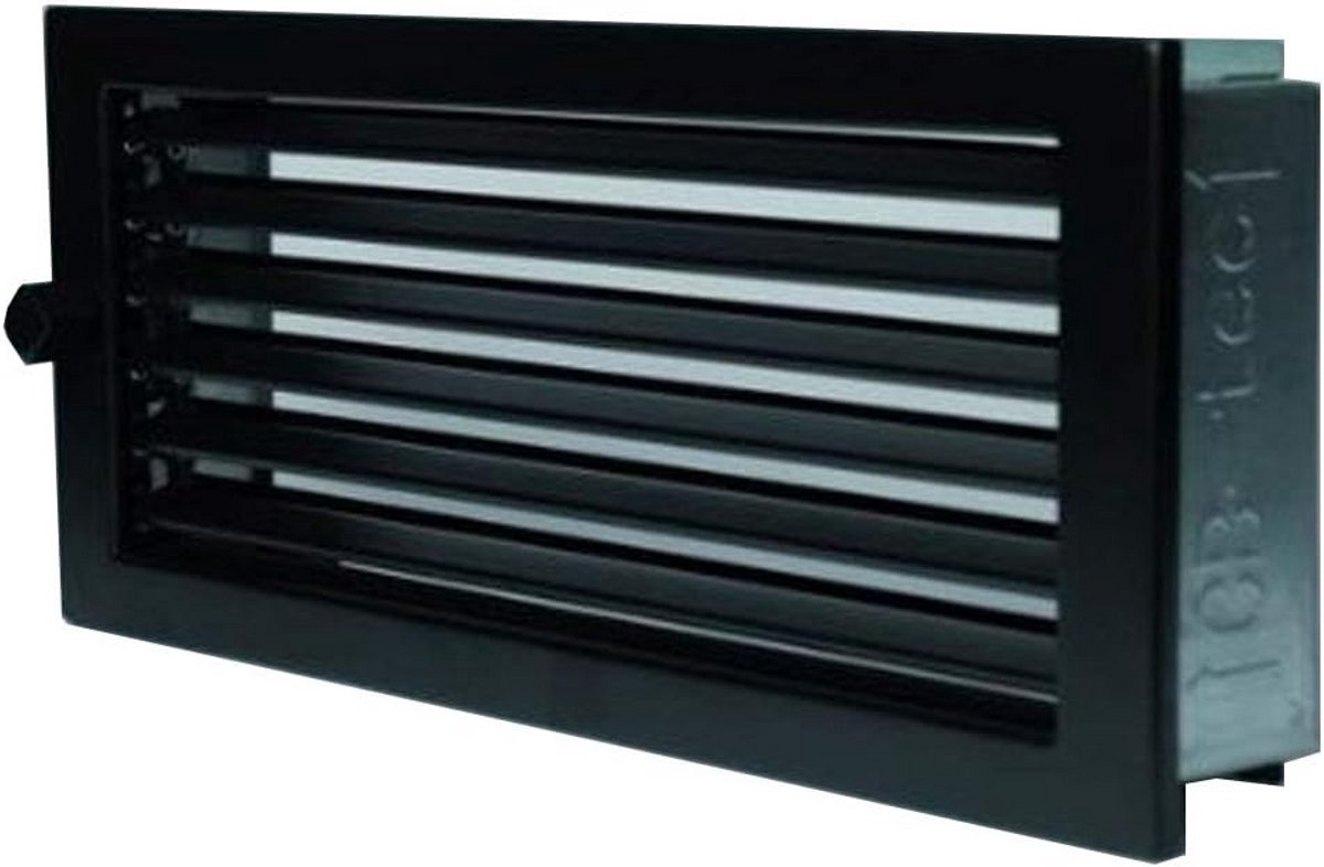 Ventilatierooster Zwart 45x23 cm - Luchtventilatie Rooster met Verstelbare Lamellen