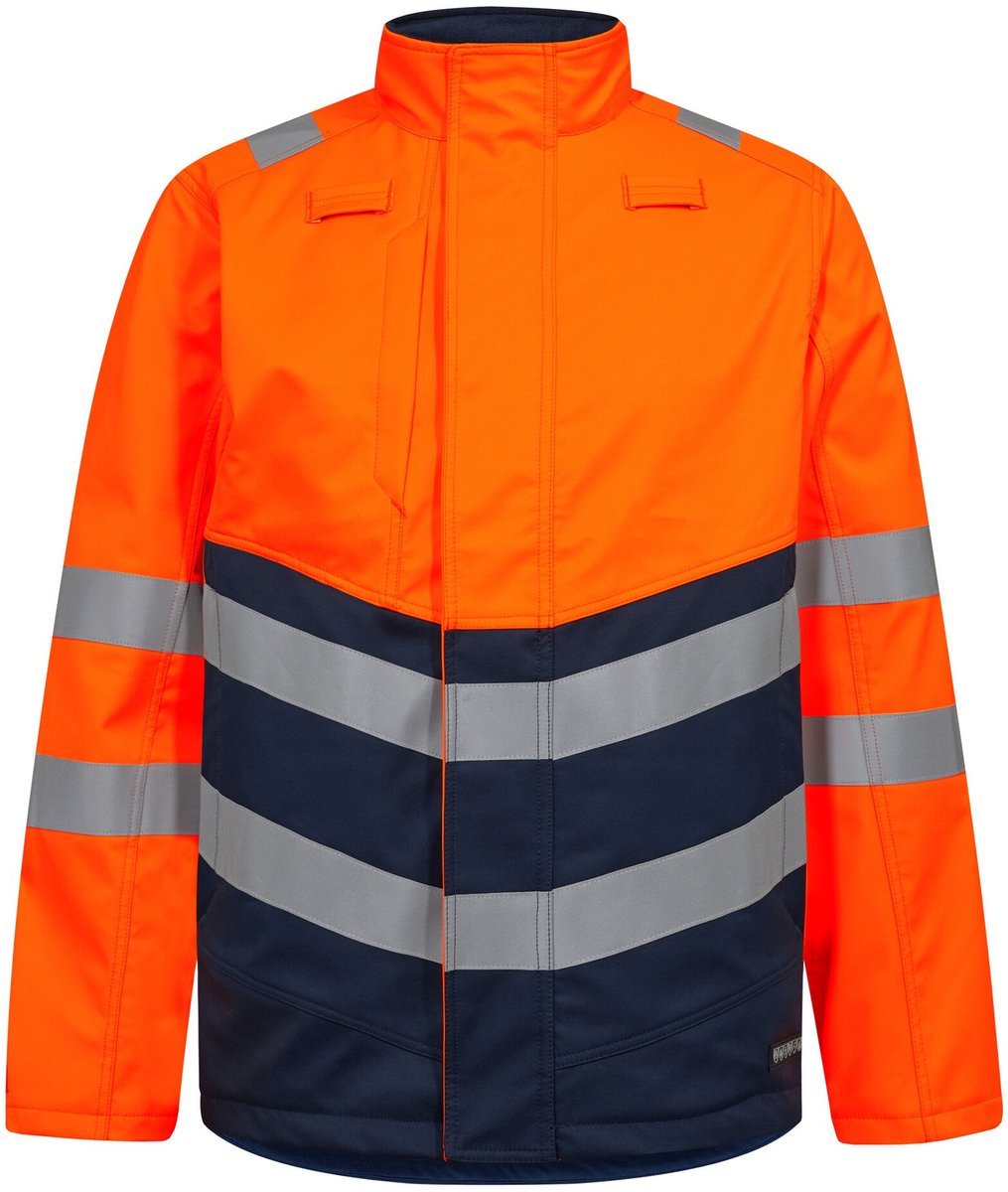 Engel Safety+ softshelljack 1324-185 - Hi-vis Orange / Blue Ink - S