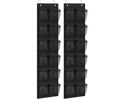 2 stuks Hanging Shoe Organiser, Door Organiser with 12 Compartments, Space Saving Shoe Rack for Door, Hanging Storage，for Storing Shoes, Toiletries, Toys