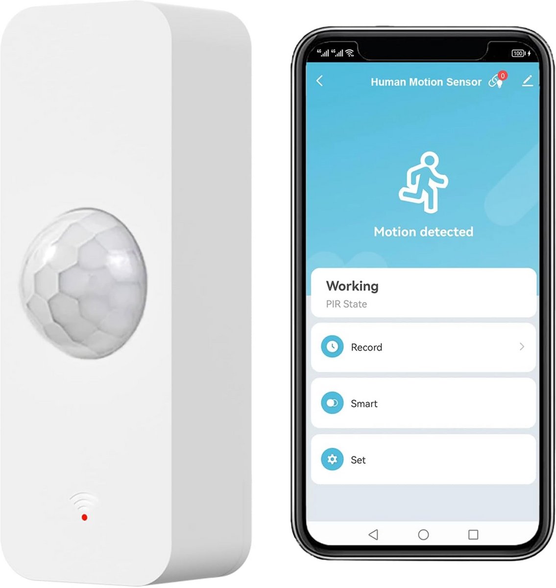 Draadloze Slimme Bewegingssensor met App Meldingen - Compatibel met Alexa