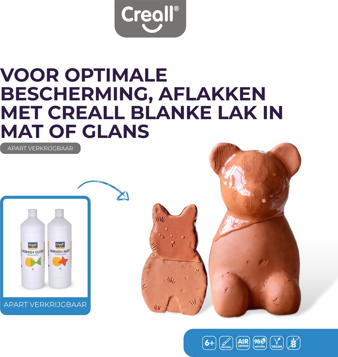 Creall Do & Dry | Luchtdrogende klei kleur Terra | 1 x 500g | Made in Holland | Zacht en klaar voor gebruik | Made in Holland | Knutselwerk kinderen, school, hobby, DIY en creatieve projecten — afbeelding 10