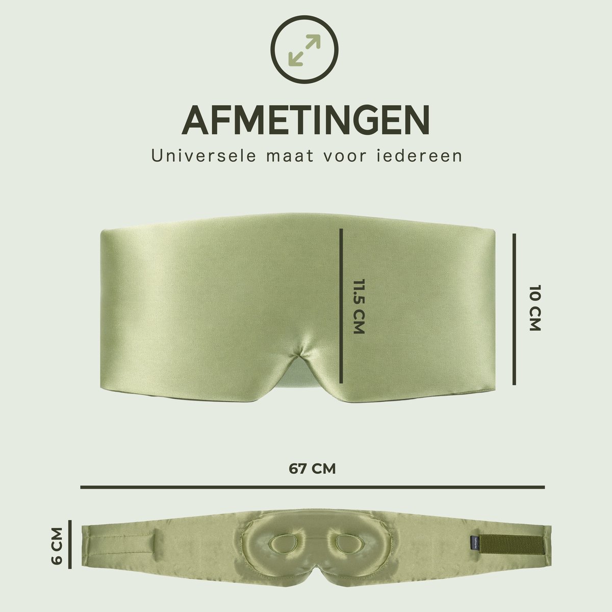 MySleepFit Luxe Slaapmasker van 100% Moerbei Zijde – 3D Ontwerp – Volledige Verduistering – Inclusief Geschenkdoos – Groen — afbeelding 7