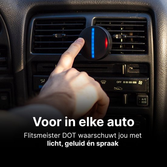 Flitsmeister DOT – Flitser- & Trajectcontrole Meldingen – LED & Audio – Schermvrij Rijden – Werkt met Flitsmeister App