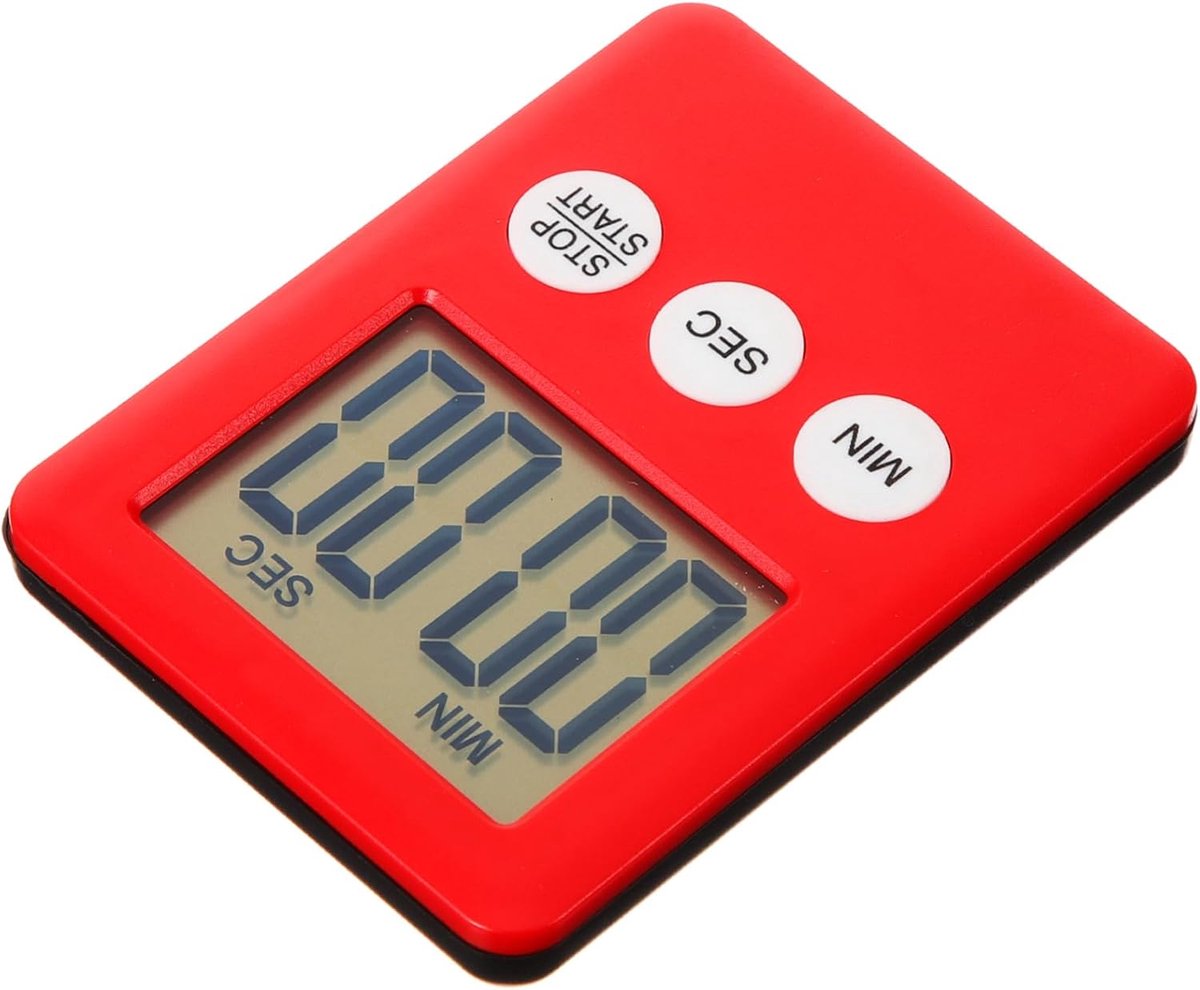 Kookwekker Set - Keuken Timer - Bakken Koken - Visueel Ontwerp - 8.8 x 6.6 cm - Rood