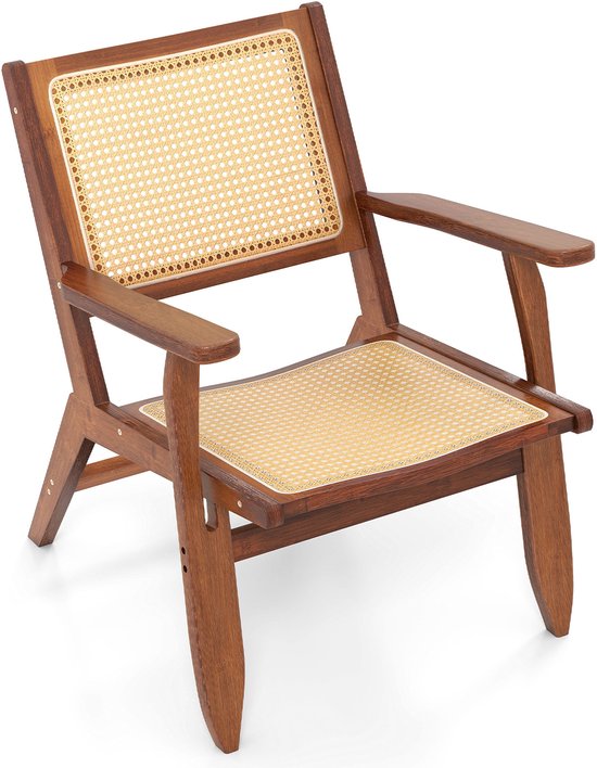 Gestoffeerde eetkamerstoelen, massief houten keukenstoelen met linnen kussen en gebogen rugleuning, stijlvol accent voor woonkamer en eetkamer