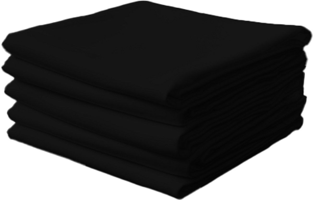 Banquet - Servetten - Stoffen - Set van 10 stuks - 50x50 cm - Zwart - Mat & Glad