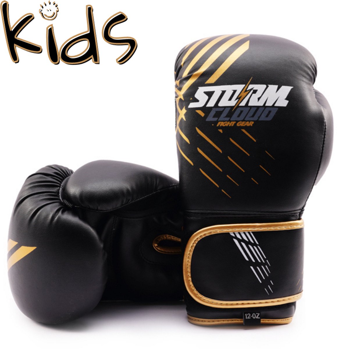StormCloud Lynx Serie - Kinder Bokshandschoenen - Zwart-Goud - 6oz
