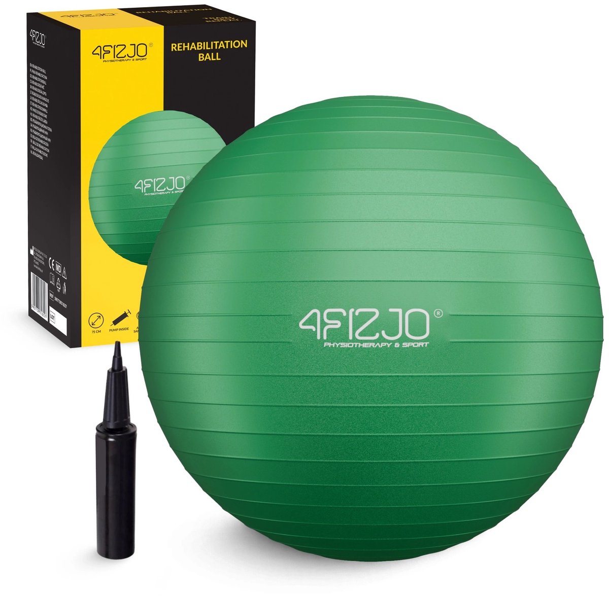 4Fizjo Reh Ball - Fitnessbal - 75 cm - Groen - Anti-burst