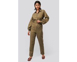 Na-Kd - Klassieke Jumpsuit - Khaki - XS