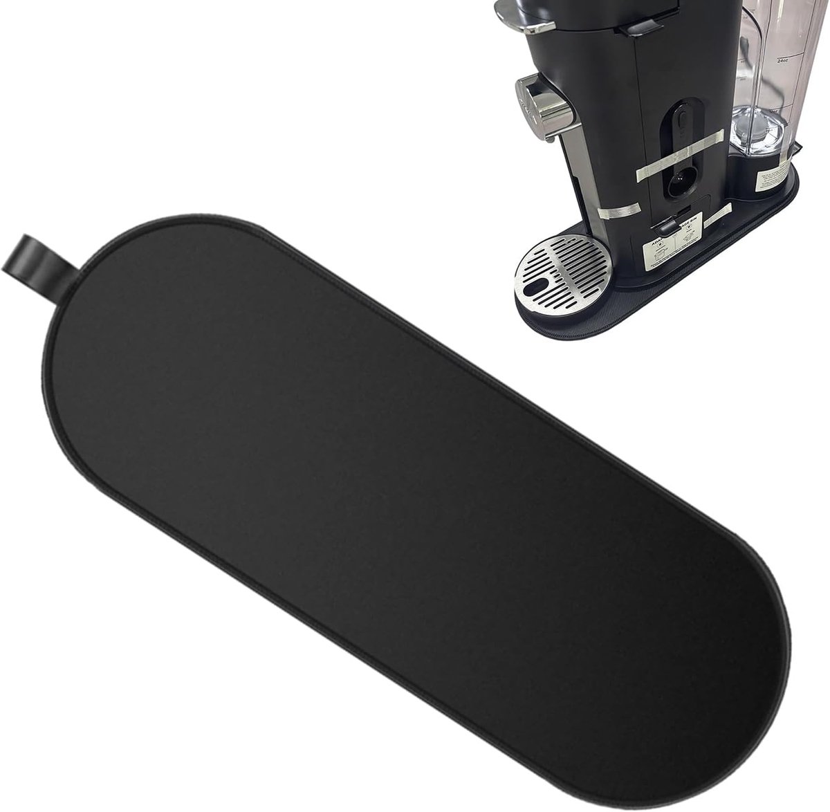 Koffiezetapparaat Mat - Glijmat Keuken - Aanrecht Bescherming - Antislip Basis - 40 x 14 cm - Zwart