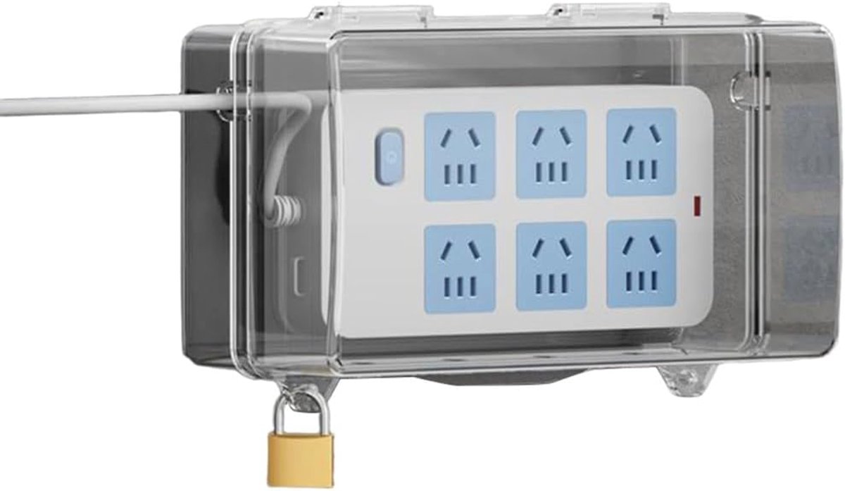 Buiten Elektrische Doos - Waterdichte Aansluitdoos - Buiten Stroomvoorziening - Grote Capaciteit 4/8 Uitgangen - Afsluitbaar Weerbestendig - Wit Zwart Transparant