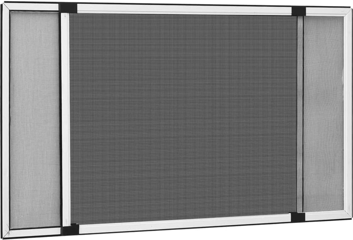 Raamhor uitschuifbaar - Insectenscherm venster - Buiten houden insecten - Verstelbaar aluminium frame - 75-143 x 50 cm - Wit