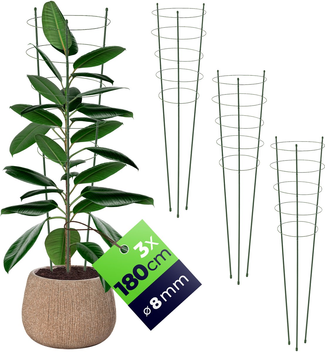 Windhager Vario Plantenring – 3 Stuks Verstelbare Plantensteun (35-50 Cm) – Voor Snelgroeiende Planten