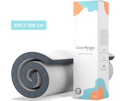 CozySense® Topper Matras 180x200 - Matras Topper - Topmatras - Topdekmatras - Traagschuim met Verkoelende Gel - CertiPUR® - Zachte Hardheid - 8 CM - Wasbare Hoes