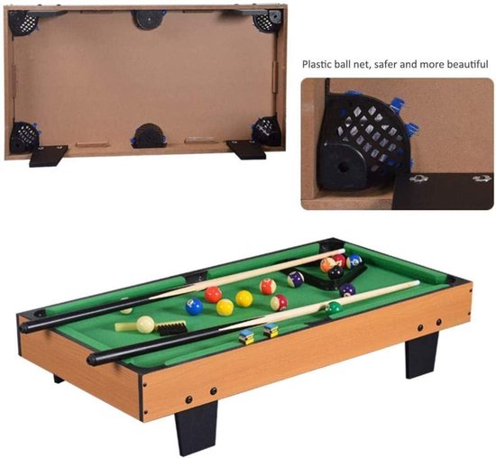 Biljarttafel - Mini Pooltafel - Kinderspel - Compleet met accessoires - 91 cm - Blauw van Merkloos — afbeelding 3