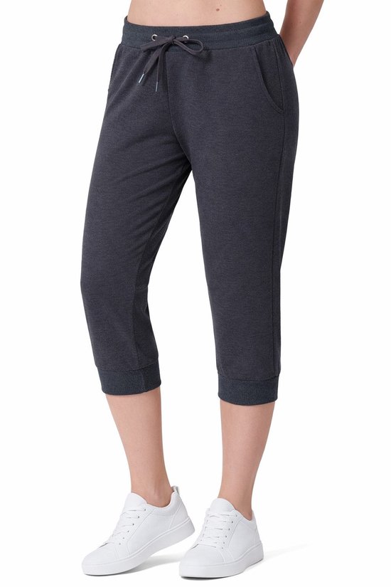 Pantalon Capri Smith & Solo pour femme, jogging court, pantalon d'été, anthracite, S
