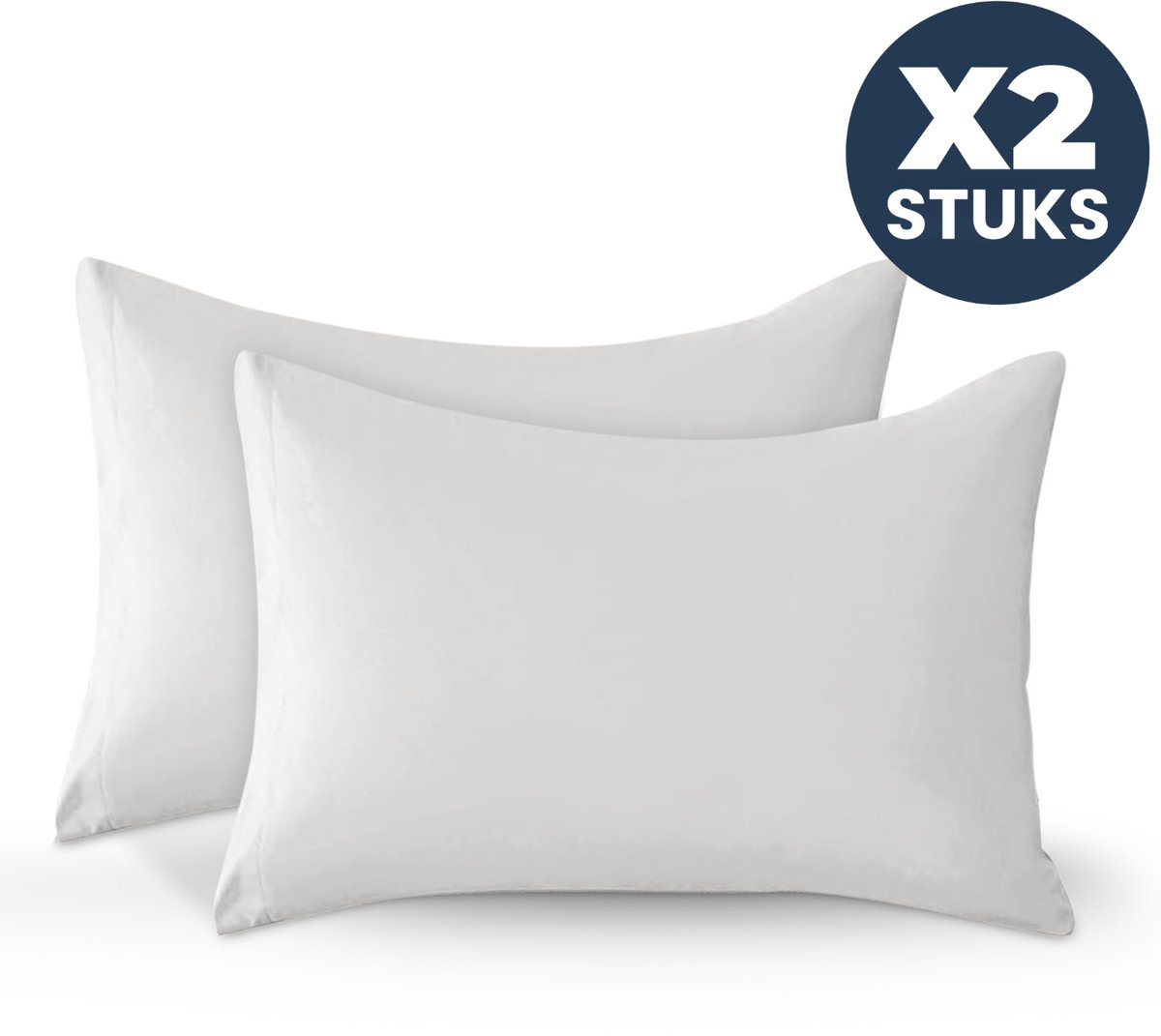 Sleep Comfy Deluxe Kussensloop - 60x70 cm Set van 2 Stuks – Envelopsluiting – Zacht & Ademend – Vapor Blue