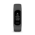 Grijze activity tracker met de tekst 'Your location is being tracked'.