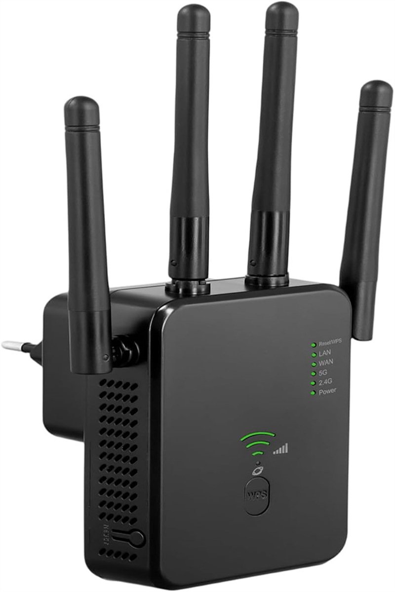 EUROTECHMART WiFi Repeater 1200 Mbps met WPS Knop